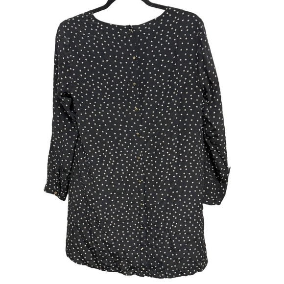 Madewell Star-print Silk Crepe de Chine Mini Dress Black Size Small NWOT - Picture 4 of 7